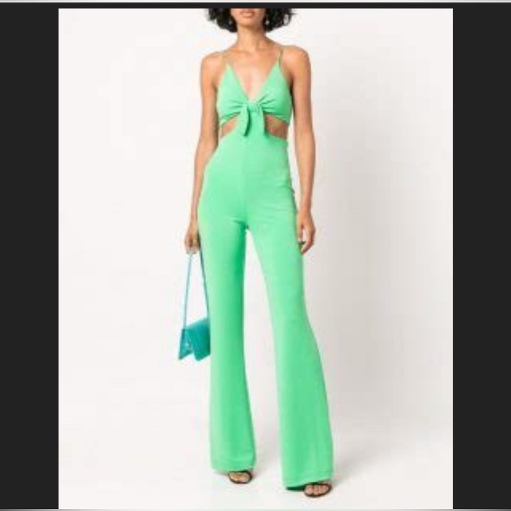 Alice and Olivia Cutout Jumpsuit Green Size 10